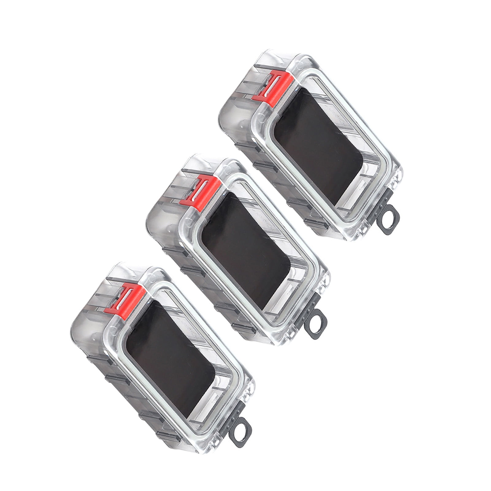 Rupoun Spliceable Night Glow Fishing Tackle Box, Magnetic Waterproof Lure Bait Organizer Tool Container for Outdoors (Black Red, 3 Pieces, 5.12x3.15x1.18 inches / 13x8x3 cm)