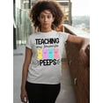 thumbnail image 2 of Easter Teaching My Favorite Peeps Egg Hunting Christian School Event Women's T-shirt, 2XL, White, 2 of 5