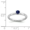 thumbnail image 5 of Sterling Silver Low 4mm Round Cr. Sapphire Ring, 5 of 5