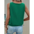 thumbnail image 4 of Tank Top for Women Keyhole V Neck Sleeveless Summer Casual Loose Fit Business Cute Floral Basic Shirt Blouse Green XXL, 4 of 6