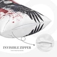 thumbnail image 3 of Pofeuu American Flag Eagle Art Print Polyester Microfiber Plush Pillowcases, Super Soft and Cozy Pillow Case Covers with Envelop Closure（Pillow core not included）-14"x20", 3 of 6
