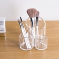 thumbnail image 5 of Porta brochas de maquillaje de acrílico transparente de diseño duradero, diseño elegante, almacenamiento de cosméticos multiusos para tocador, solución de almacenamiento versátil que ahorra espacio, 5 of 5