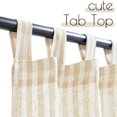 thumbnail image 3 of Cortinas de cocina jinchan con ojales de lino a rayas de 90 cm, 2 paneles, 3 of 9