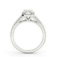 thumbnail image 3 of Spot Jewel 2.1 Ct Radiant Cut Lab Created Diamond Ring – Split Shank Cathedral Halo Design – 14K White Gold Plated – Elegant Wedding Proposal Jewelry, 3 of 4