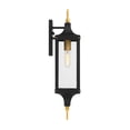 thumbnail image 5 of Glendale 1-Light Outdoor Wall Lantern in Matte Black and Weathered Brushed Brass, 5 of 5
