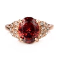 thumbnail image 5 of Yoursfs Vintage Ruby Ring For Women 18k Rose Gold Plated Costume Jewelry Rings Oval Cut Red Birthstone Crystal CZ Hao Rings Gifts (Size 9), 5 of 7
