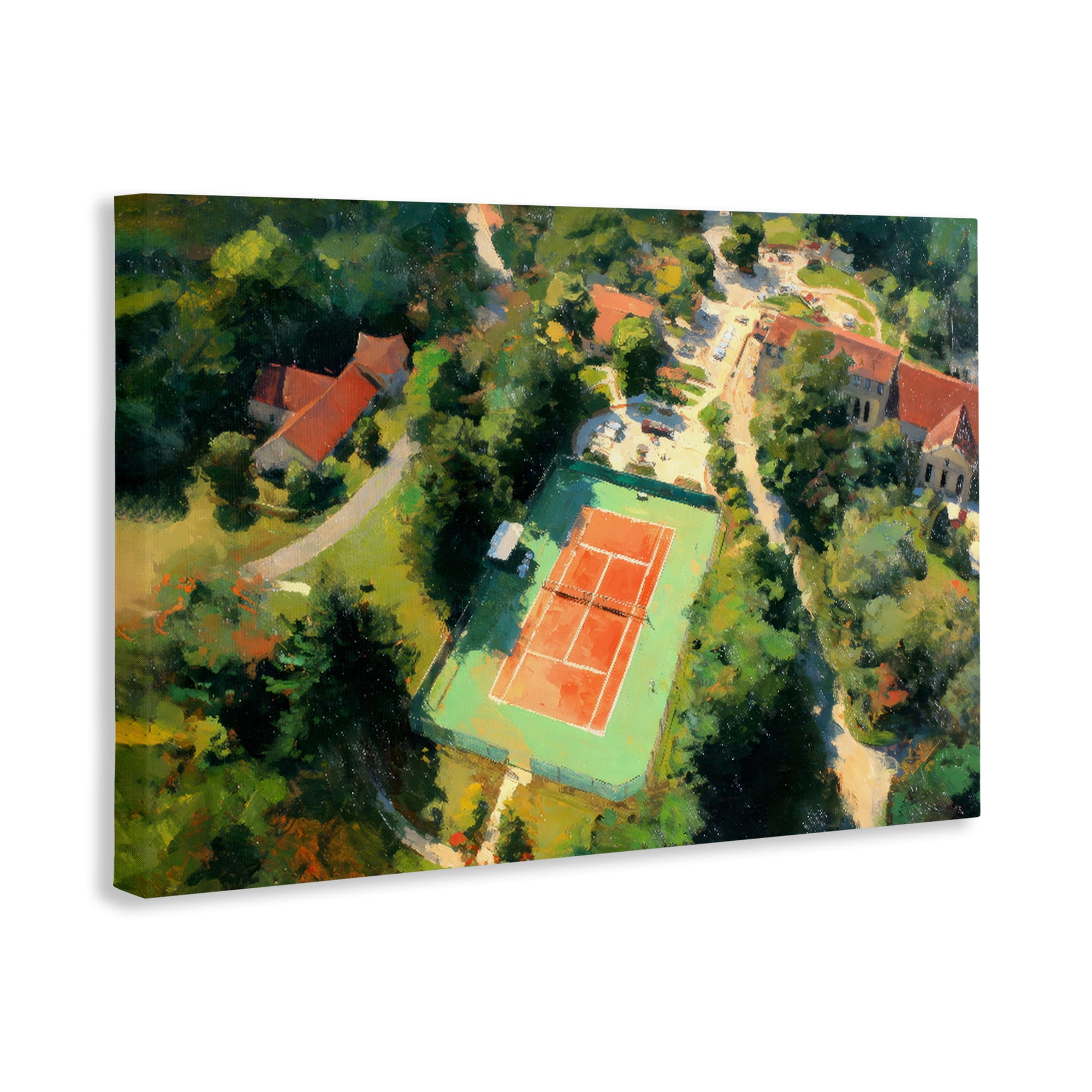 Stupell Industries Aerial Tennis Court Park Canvas Wall Art, design by Petal Prints Design