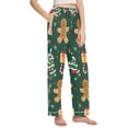 thumbnail image 2 of FORMRS Women's Pajama Pants with Pockets Soft Comfy Loungewear Sleep Bottom, Sizes S-2XL, Green Christmas Gingerbread, 2 of 8