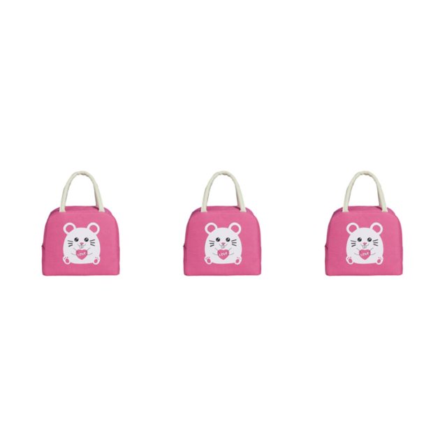 Transemion Stay Organized With Large Capacity For Home Or Office Large Capacity Design Lunch Bags For Women Bag Deep pink 1 3Set