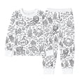 thumbnail image 2 of WOYY Girls DIY Hand Drawn Pajamas Ocean Graphic Long Sleeve Sleepwear Set PJs, Sizes 2-9, 2 of 6