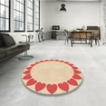 thumbnail image 4 of Ahgly Company Machine Washable Indoor Round Transitional Construction Cone Orange Area Rugs, 4' Round, 4 of 7