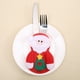 thumbnail image 4 of Soporte para cubiertos de 4 piezas, cuchillos, tenedores, cuchara, bolsa de vajilla, decoración de mesa de disfraces de Navidad, muñeco de nieve de Santa Elk, 4 of 5