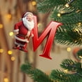 thumbnail image 3 of dajkiuy Christmas Tree Ornaments Christmas Initial with Santa Claus Personalized DIY Christmas 26 Letters Ornaments 3.15 inch Christmas Decoration Xmas Tree Hanging Decor(M), 3 of 5