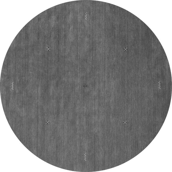 Ahgly Company Indoor Round Abstract Gray Contemporary Area Rugs, 3' Round