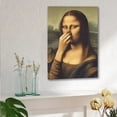 thumbnail image 3 of Funny Mona Lisa Parody Canvas Art - Wooden Framed Bathroom Wall Decor, Perfect Holiday Gift for Everyone, Easy to Hang,halloween, 3 of 7