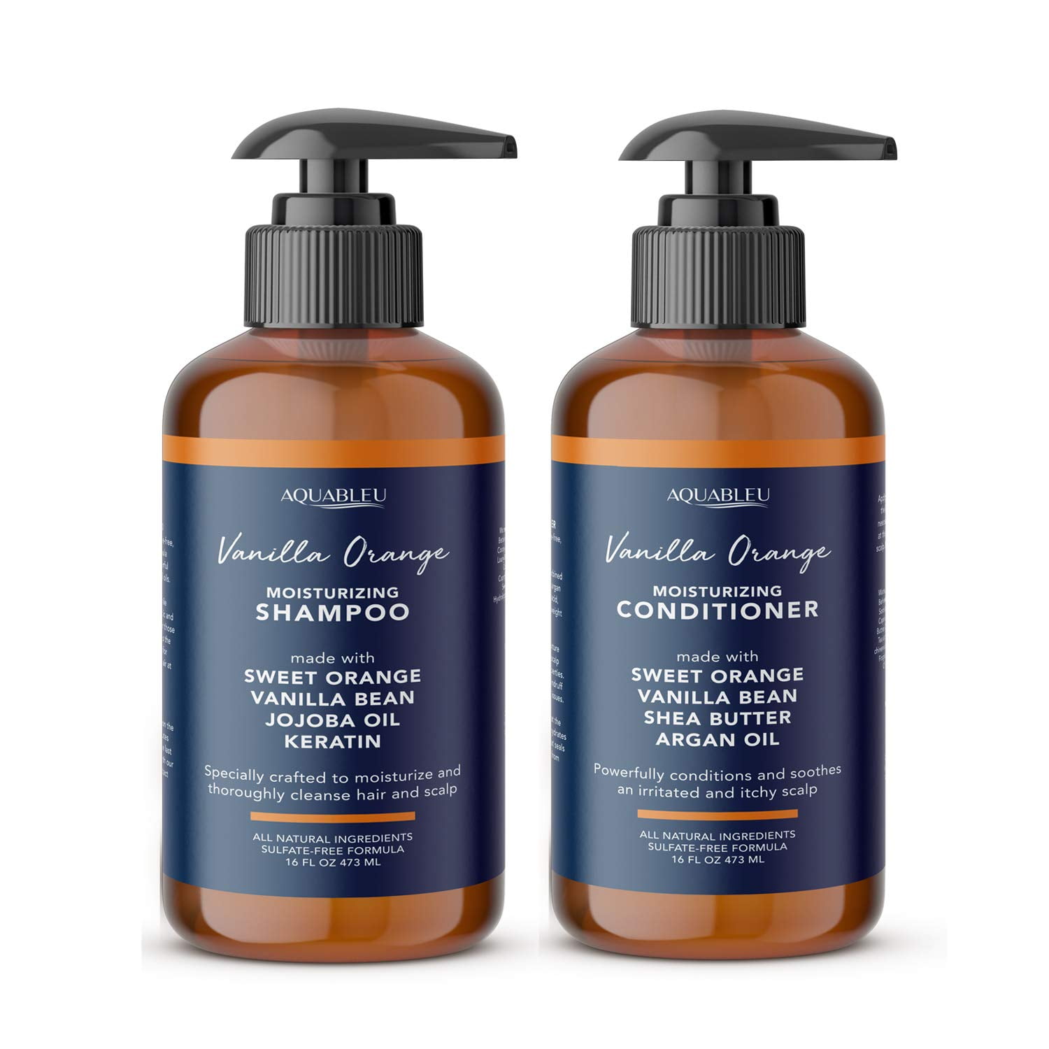 Aquableu Sweet Orange Vanilla Shampoo & Conditioner Set