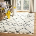 thumbnail image 2 of SAFAVIEH Pro Lux Marcus Geometric Shag Area Rug, Cream/Blue, 4' x 6', 2 of 9