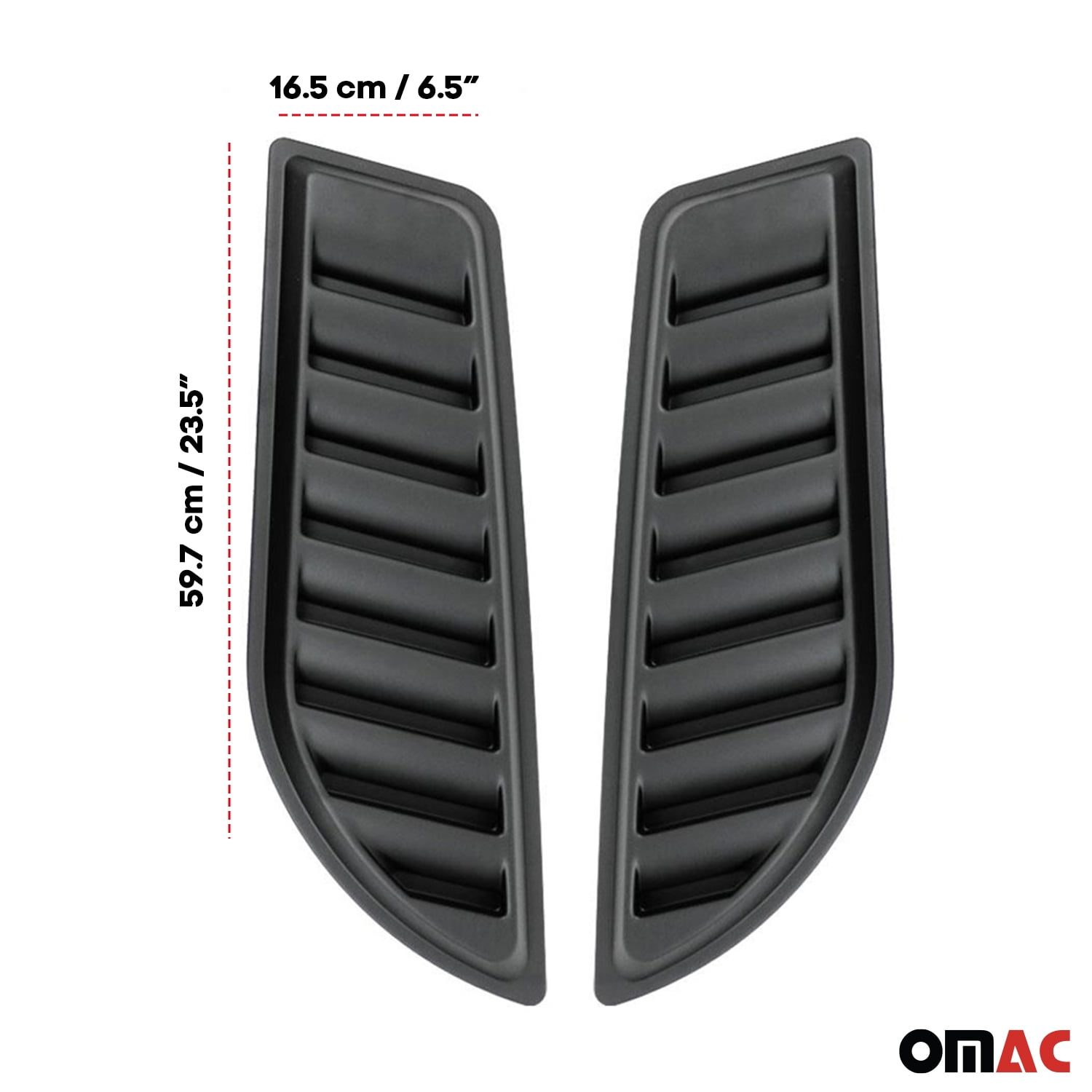 OMAC Hood Scoop Vent Air Flow Intake for Ford Maverick 2022-2024 Black 2 Pcs