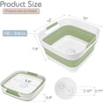 thumbnail image 2 of Collapsible Dish Basin with Drain Plug, 2.4 Gal 9L Foldable Wash Basin, Portable Sink Tub for Kitchen, Baby Bottles, Camping, RV, Vegetable Washing and Beverage Tub, Green, 2 of 16