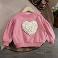 thumbnail image 7 of XXWXYD Toddler Girls 3D Heart Sweatshirt Long Sleeve Pullover Top Cute Puffy Cotton Casual Valentines Day Kawaii Playwear Trendy Everyday Comfort Fit, 7 of 7