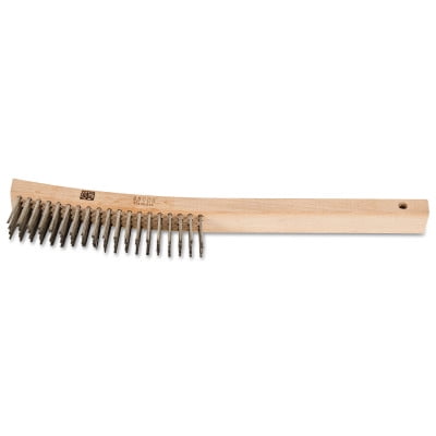 

Curved Handle Scratch Brushes 13 3/4 In 4 X 19 Rows Ss Wire Wood Handle
