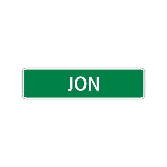 Jon Boys Children Name Letter Printed Plaque Decoration Novelty Label Indoor Outdoor Unique Wall Unique Aluminum Metal Sign 4"x13.5"