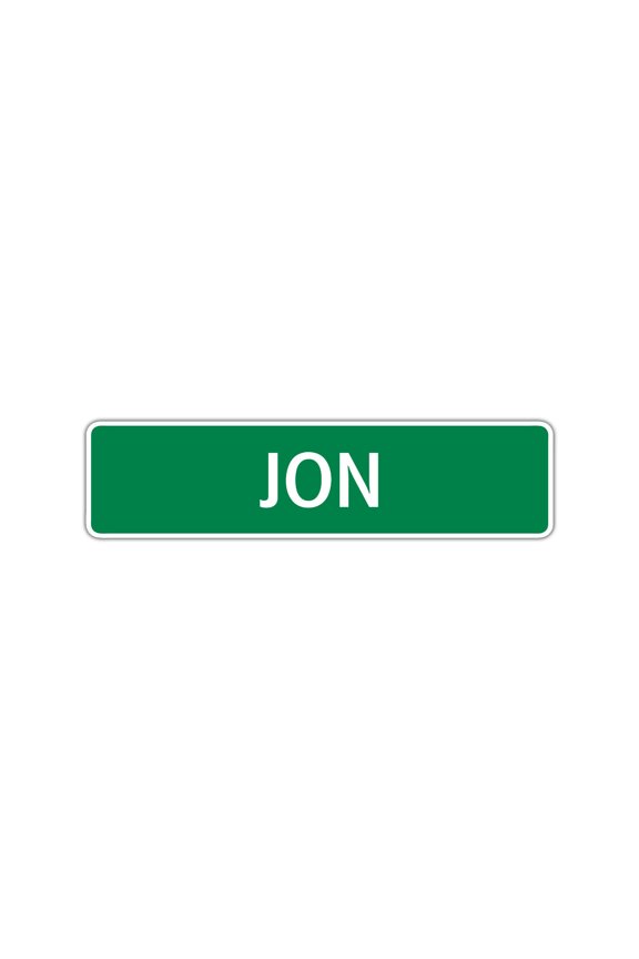Jon Boys Children Name Letter Printed Plaque Decoration Novelty Label Indoor Outdoor Unique Wall Unique Aluminum Metal Sign 4"x13.5"