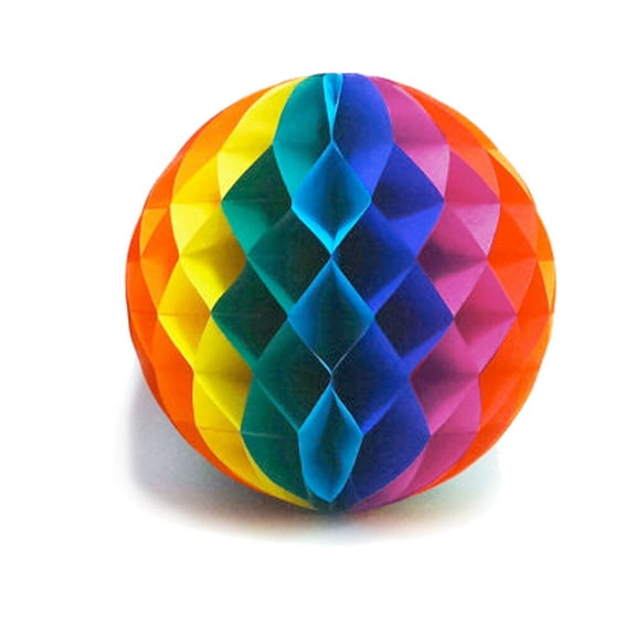 12" Inch Rainbow Gay Pride Flag- Honey Comb Ball Party Decoration. Gay & Lesbian