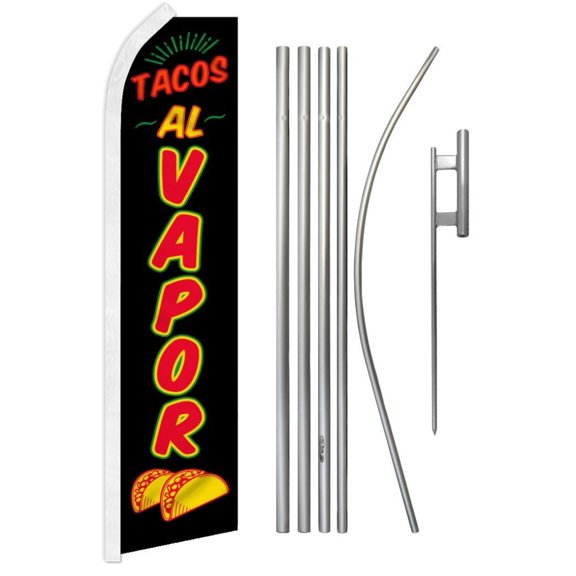 Tacos Al Vapor Super Flag & Pole Kit