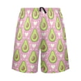 thumbnail image 2 of Men's Pajama Shorts Bottoms with Pockets Soft Lightweight Lounge Sleep Wear Avocado and Heart, 2 of 6
