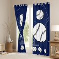 thumbnail image 3 of Homewish Cartoon Baseball Print Blackout Curtains Set of 2 (52x84 Each), Softball Player Window Curtains, Teens Kids Boys Girls Curtains and Drapes, Living Room Curtains Decor, 3 of 6