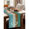 thumbnail image 3 of Nautical Marine Turquoise Anchor Table Runner 13x60in Non-Slip Cotton Linen Table Runners, Vintage Farmhouse Plank Dresser Scarves TableRunner for Dinner Kitchen Dining Wedding Party, 3 of 9