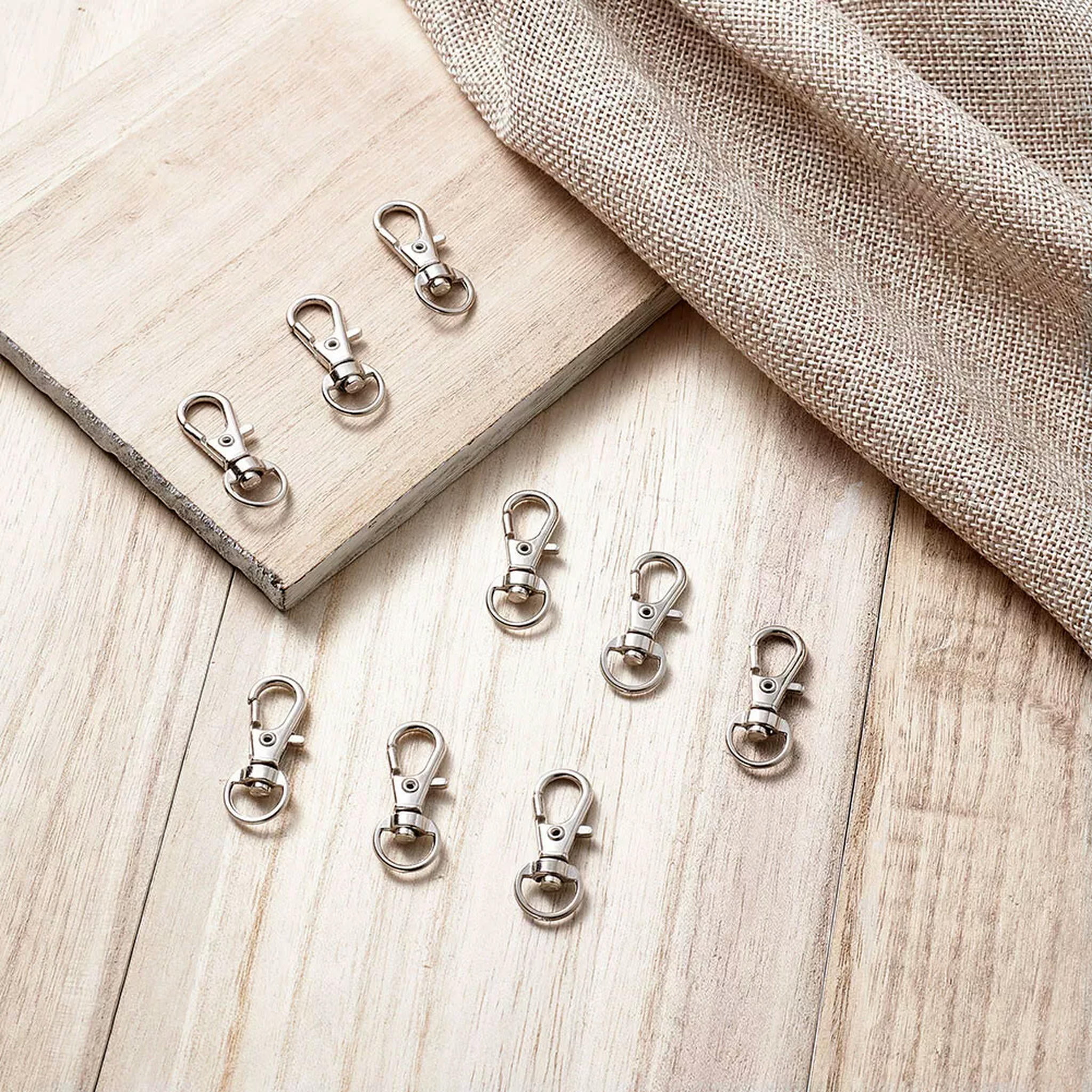 U8MO 500PC Alloy Swivel Lobster Claw Clasps Snap Hook Jewelry Making Platinum 32X13mm