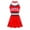 Red, variant on YONGHS Kids Girls Cheer Leader Costume Cheerleading Uniform Outfit Top Vest Pleated Skirt 2PCS Set Red 16