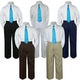 thumbnail image 1 of 3pc Turquoise Spa Tie  Suit Shirt Pants Set Baby Boy Toddler Kid Uniform S-7, 1 of 1