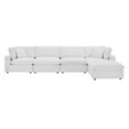 thumbnail image 3 of Modway Commix 5-Piece Down Filled Overstuffed Performance Velvet Sectional Sofa in White, 3 of 10