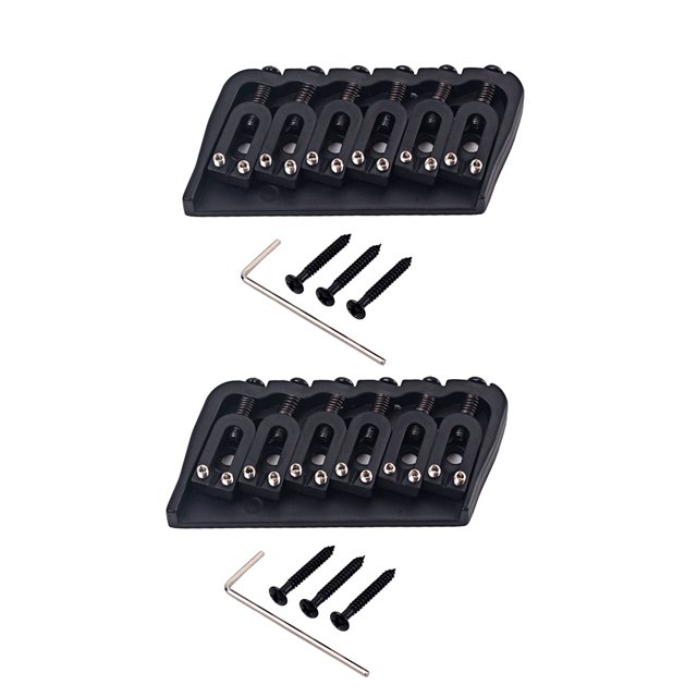 2 Juegos De De Puente De Guitarra Dura Fija Para Guitarra Eléctrica Negro Sunnimix Puente fijo de 6 cuerdas