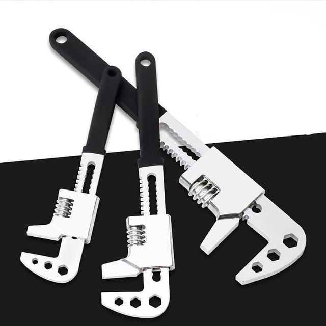 F-Type Adjustable Wrench with Turbine Sliding Adjustment and Hex Wrench Function - High-Torque, Durable Tool for Plumbing, Home Repair, and Mechanical Work
