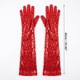 thumbnail image 3 of Unique Bargains 1 Pair Party Gloves Elegant Extra Long Sequin Long Opera Party Gloves 23.62"x4.72" Red, 3 of 5