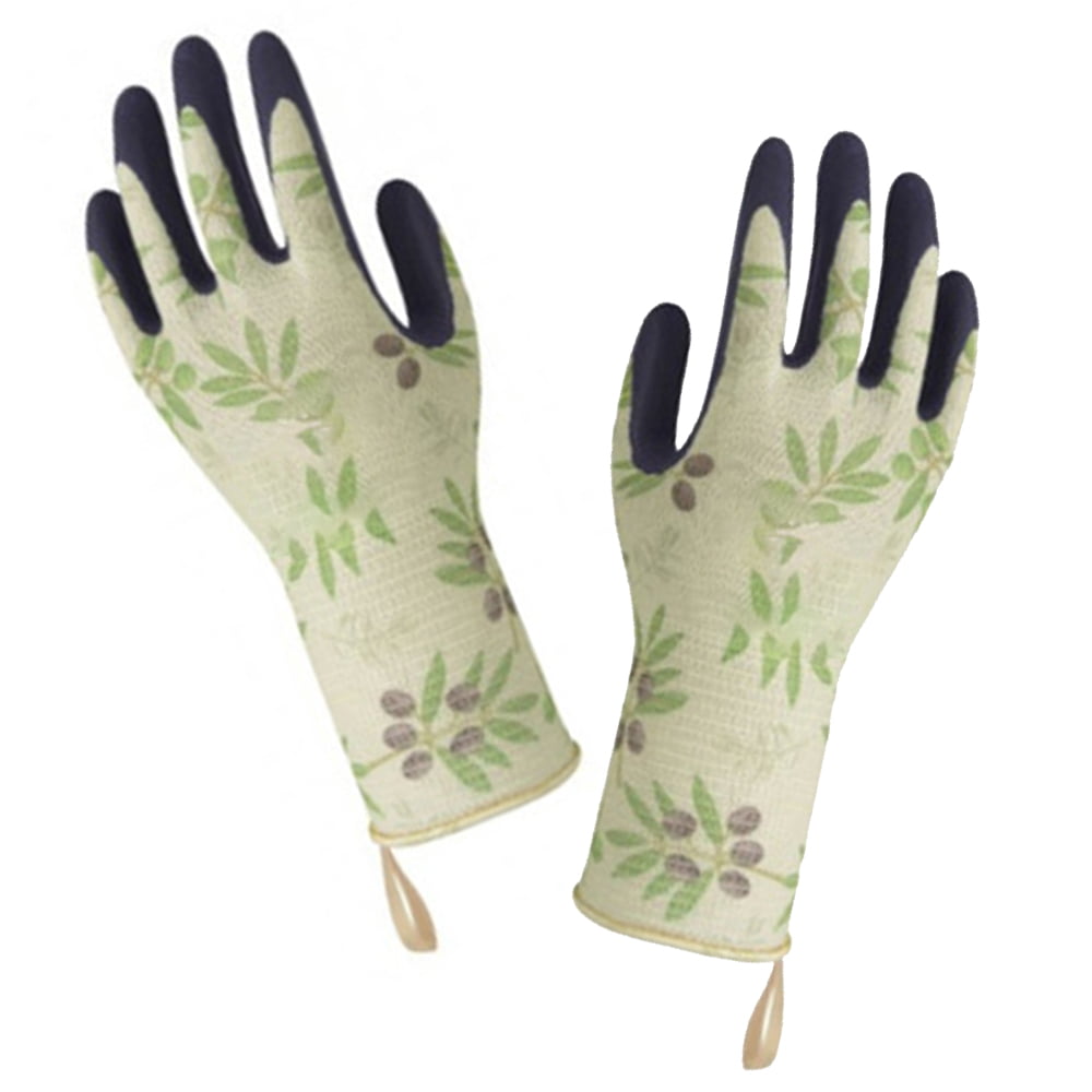Blue & Green Work Gloves with PVC Dots Medium Size Light-duty Breathable Cozy Gardening Gloves for Unix SEUROINT Garden Gloves 4 Pairs 