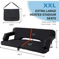 thumbnail image 2 of Heated Bleacher Loveseat for 2 Persons with Back Support, Oversized Stadium Seats Heated 3 Levels Extra Wide Heated Seat for Bleachers, Portable Stadium Chair for Sports Events, Hiking - 2PCS, 2 of 9