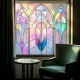 thumbnail image 1 of Elegant Green Fan Shaped Glass Window Film for Privacy and Decorative on Doors Windows Bathrooms Kitchens – Static Cling Sticker for Stylish Home Spaces, 1 of 7