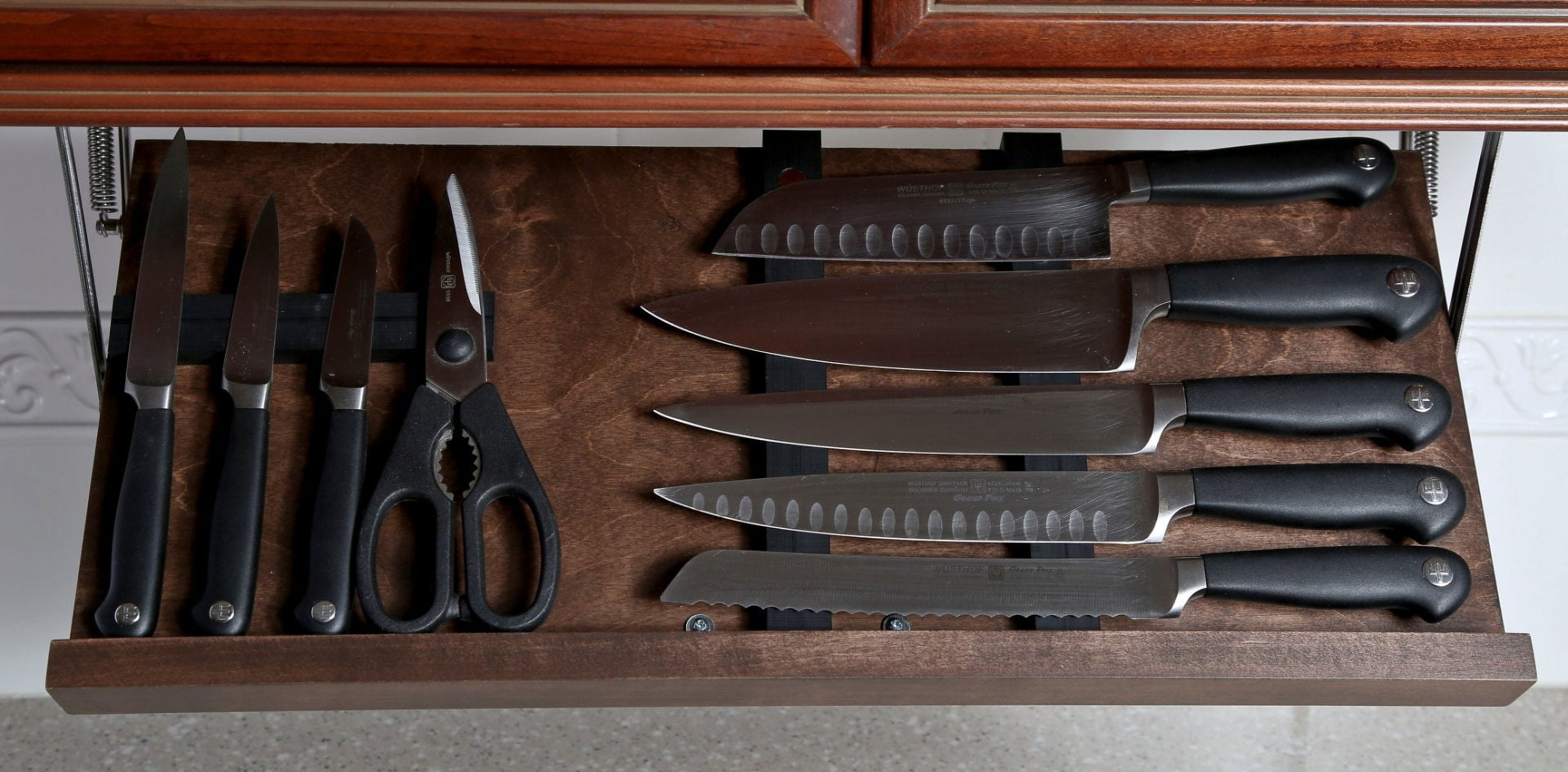 Under cabinet knife rack. : r/woodworking