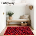 thumbnail image 3 of ODIKA 2'x3' Machine Washable Non-Slip Area Rug, Crimson Storm Abstract Swirl with Dynamic Flow Design High Traffic Rug, Red, 660630, 3 of 7