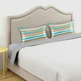thumbnail image 5 of GZHJMY Watercolor Stripe Satin Pillowcase for Hair and Skin, Soft and Cozy Cooling Smooth Pillow Cover with Envelop Closure, King Size 20x40in Home Decor, 5 of 7