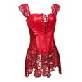 thumbnail image 3 of MISS MOLY Sexy Lingerie Corset Top for Women Breathable Steampunk Waist Trainer Zip Dress Plus Size Red M, 3 of 6