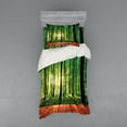 thumbnail image 1 of Ambesonne Nature Bedding Set 3 Pcs, Sunlight Forest Trees, Twin, Green Brown, 1 of 3