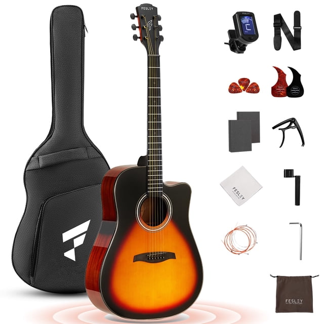 Guitarra acústica Fesley X FD60C 41" de tamaño completo para principiantes