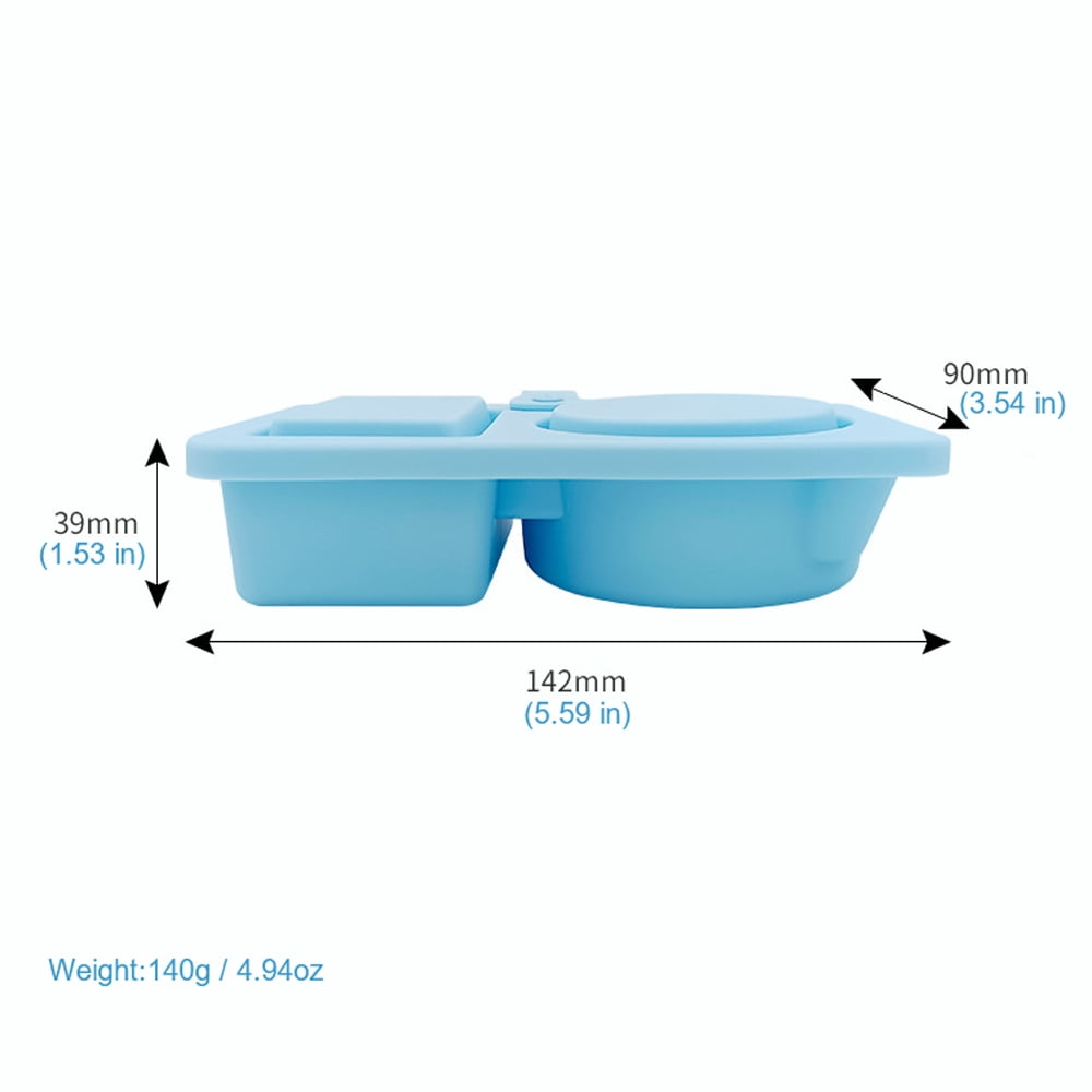 4 Pack Silicone Reusable Snack Containers with Lids, Double Compartment Snackle Box Containers, Small Mini Food Snack Boxs for Travel Office Picnic