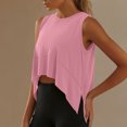thumbnail image 6 of Ahdbta Workout Tank Tops for Women Flowy Sleeveless Cropped Shirts Summer Side Slit High Neck Athletic Yoga Running Crop Tops, 6 of 9